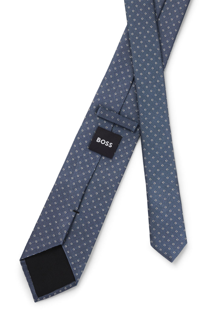 Boss Silk-blend tie with jacquard-woven pattern