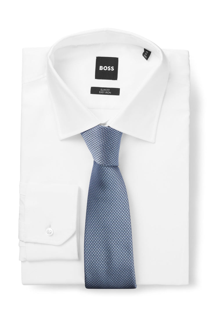 Boss Silk-blend tie with jacquard-woven pattern