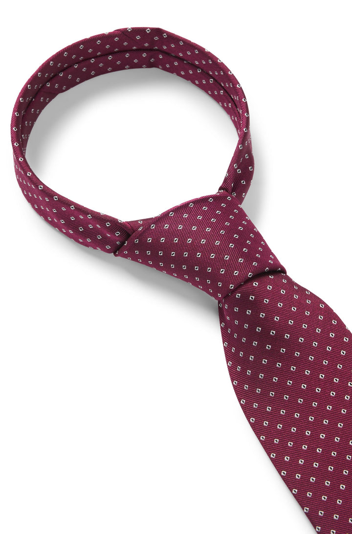 Boss Silk-blend tie with jacquard-woven pattern