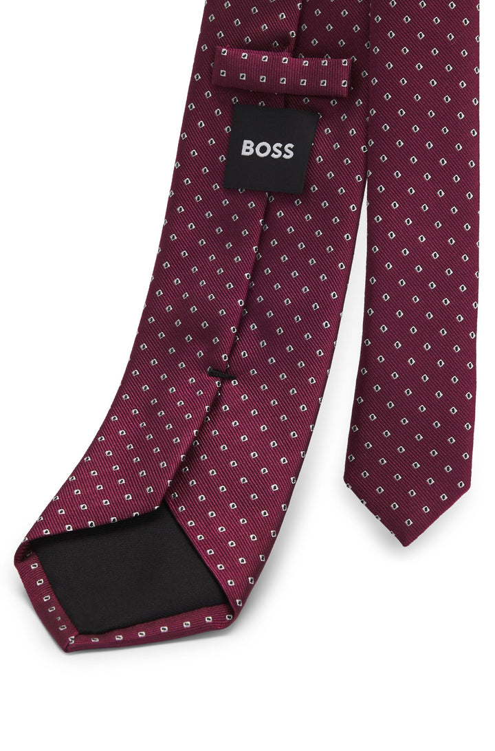 Boss Silk-blend tie with jacquard-woven pattern
