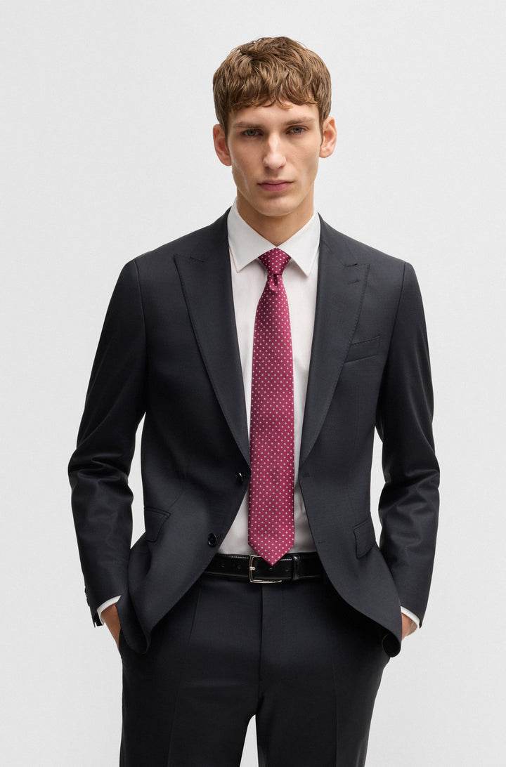 Boss Silk-blend tie with jacquard-woven pattern