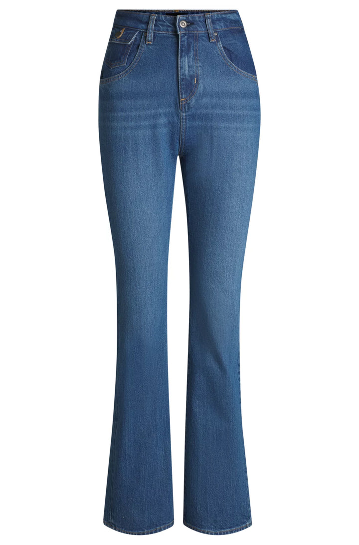 BOSS BOOTCUT JEANS IN BLUE COMFORT-STRETCH DENIM