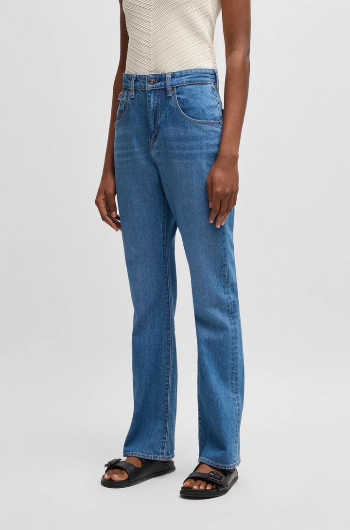 BOSS BOOTCUT JEANS IN BLUE COMFORT-STRETCH DENIM