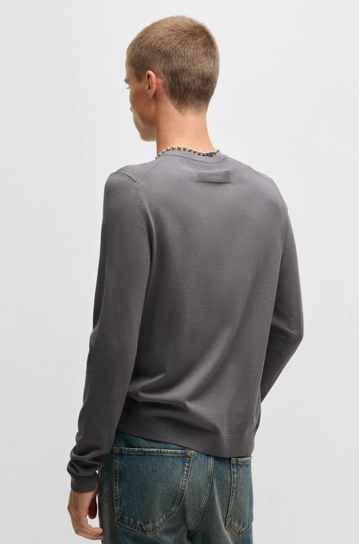 HUGO Slim-fit sweater with crew neck in soft yarns