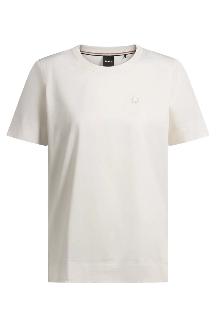 BOSS Mercerized-cotton T-shirt with Double B monogram
