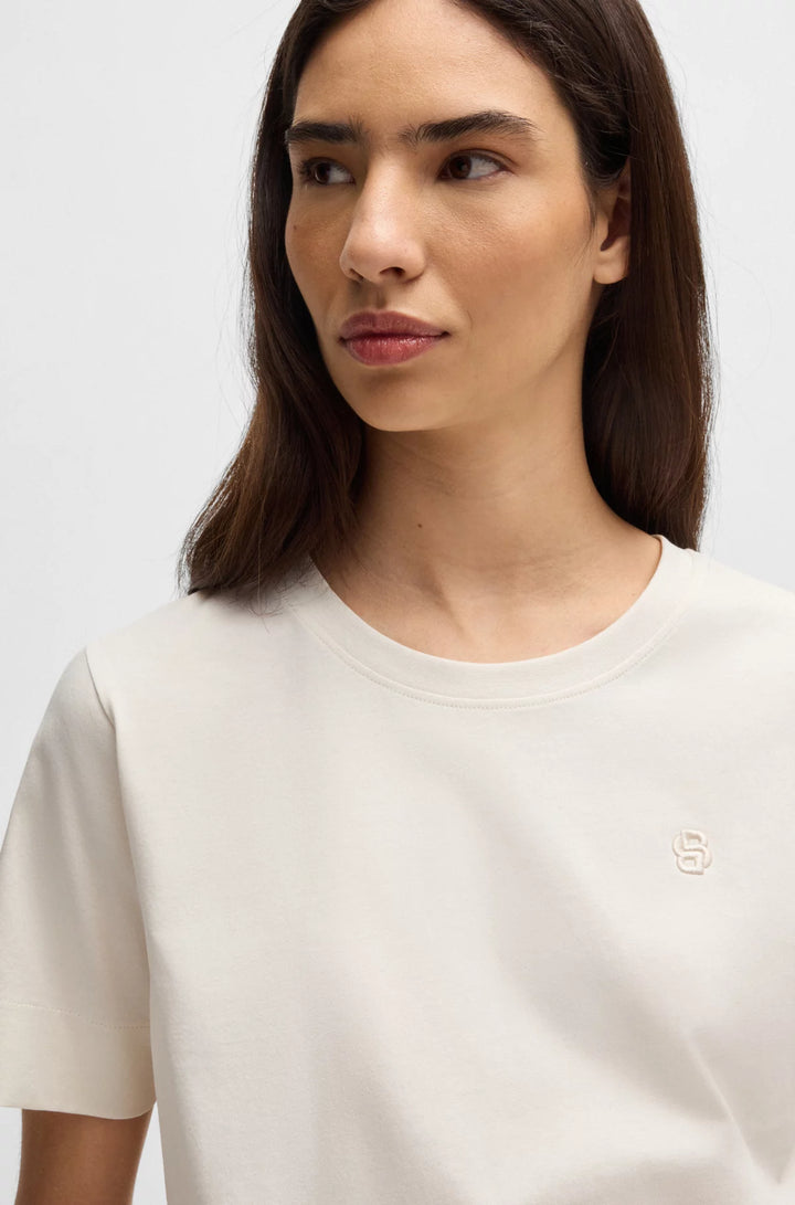 BOSS Mercerized-cotton T-shirt with Double B monogram