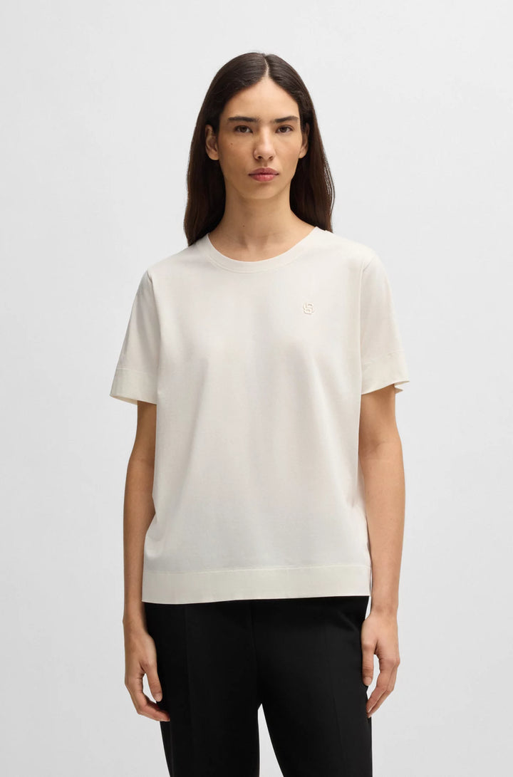 BOSS Mercerized-cotton T-shirt with Double B monogram