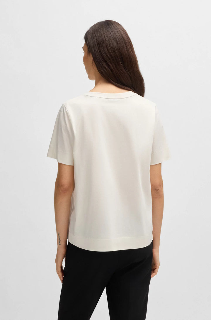 BOSS Mercerized-cotton T-shirt with Double B monogram