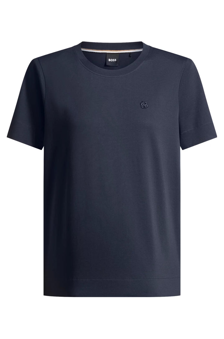 BOSS Mercerized-cotton T-shirt with Double B monogram