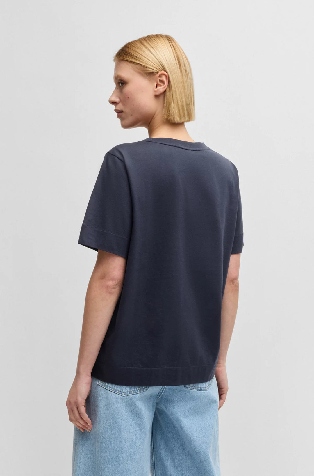 BOSS Mercerized-cotton T-shirt with Double B monogram
