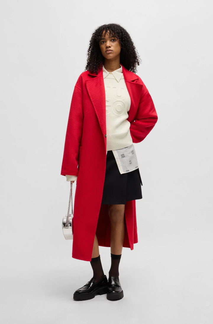 HUGO RELAXED-FIT SWEATER WITH EMBOSSED LOGO