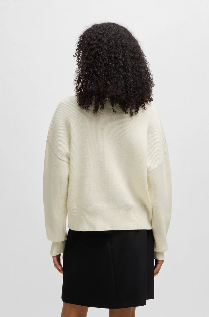 HUGO RELAXED-FIT SWEATER WITH EMBOSSED LOGO