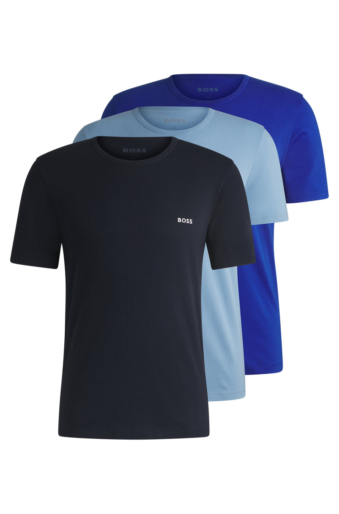 Boss Three-pack of cotton underwear T-shirts with logo embroidery