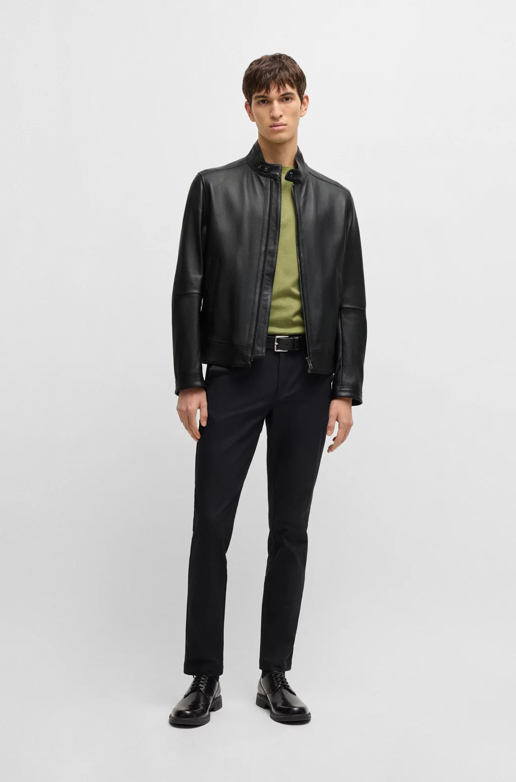 BOSS SELECTED BY SHOHEI OHTANI Regular-fit jacket in grained nappa leather