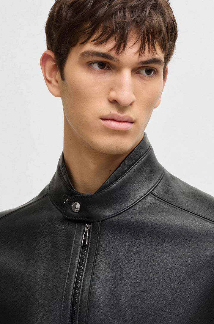 BOSS SELECTED BY SHOHEI OHTANI Regular-fit jacket in grained nappa leather