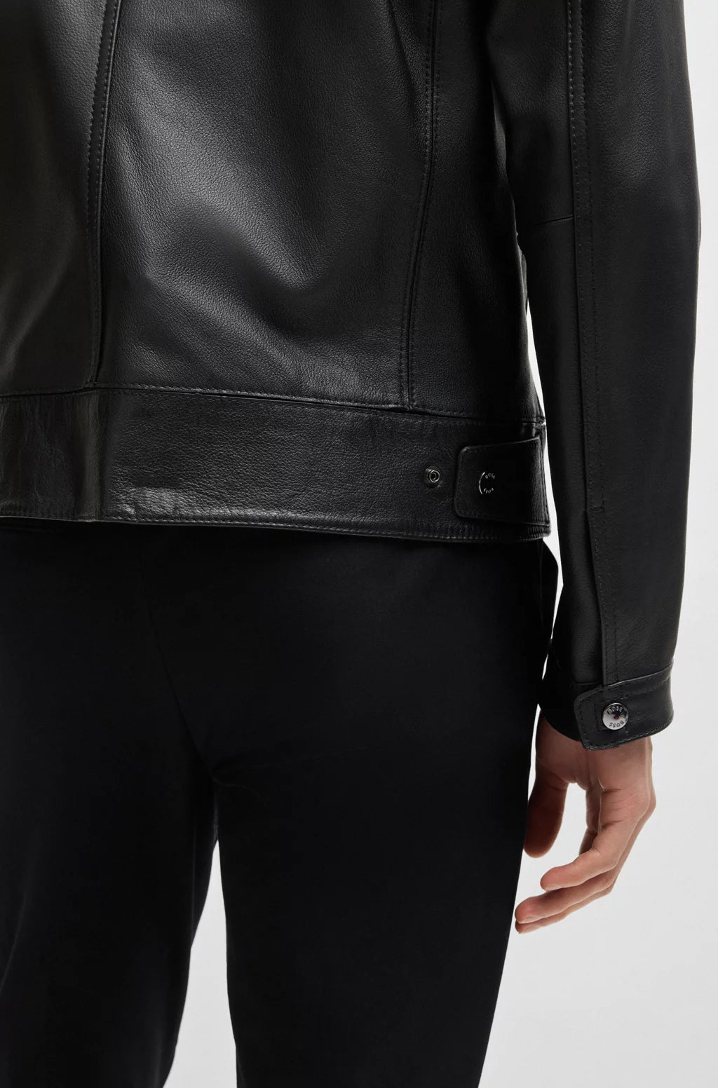 BOSS SELECTED BY SHOHEI OHTANI Regular-fit jacket in grained nappa leather