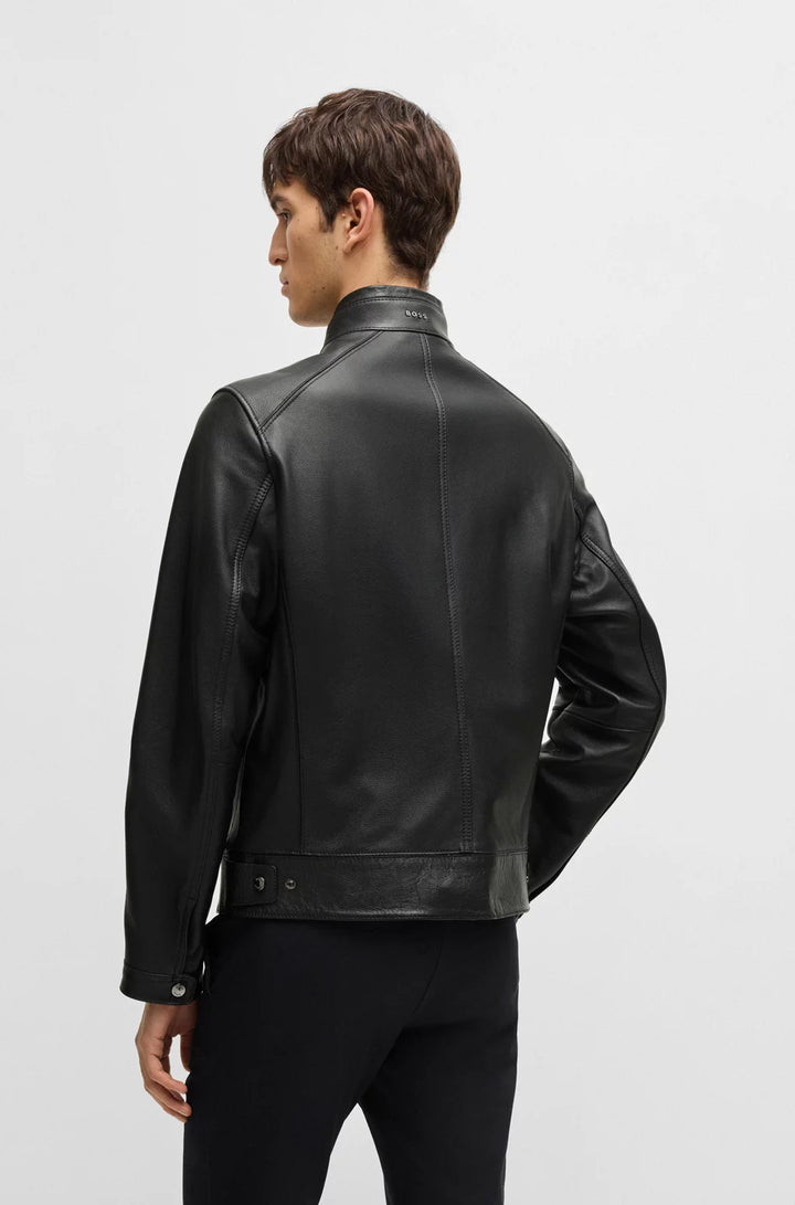 BOSS SELECTED BY SHOHEI OHTANI Regular-fit jacket in grained nappa leather