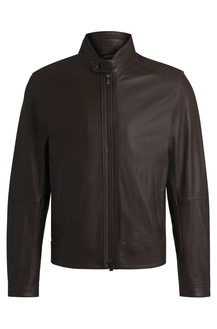 BOSS SELECTED BY SHOHEI OHTANI Regular-fit jacket in grained nappa leather