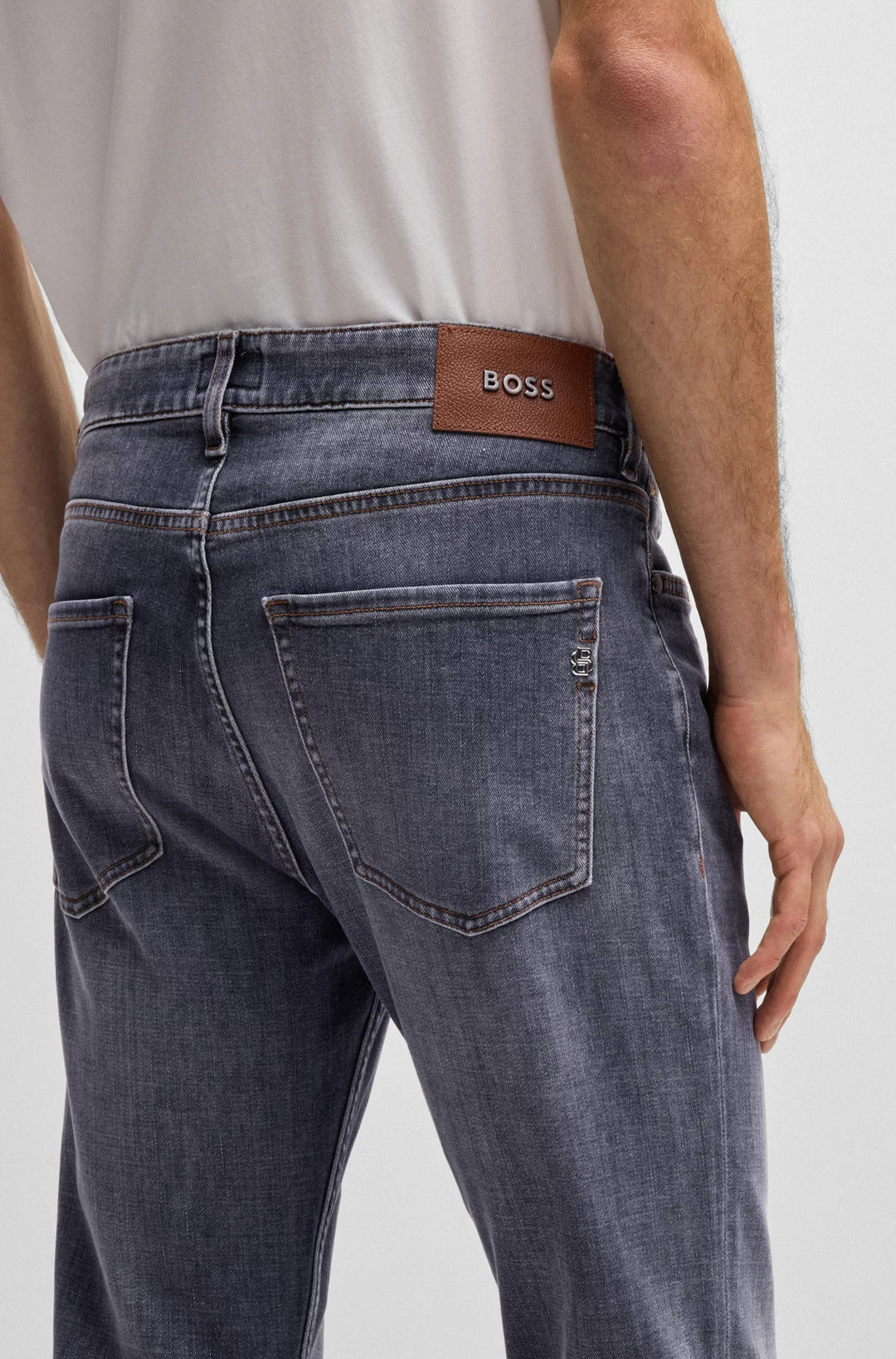Boss Slim-fit jeans in gray soft-touch denim