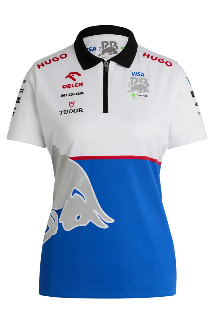 HUGO Zip-neck fanwear polo shirt with dynamic branding