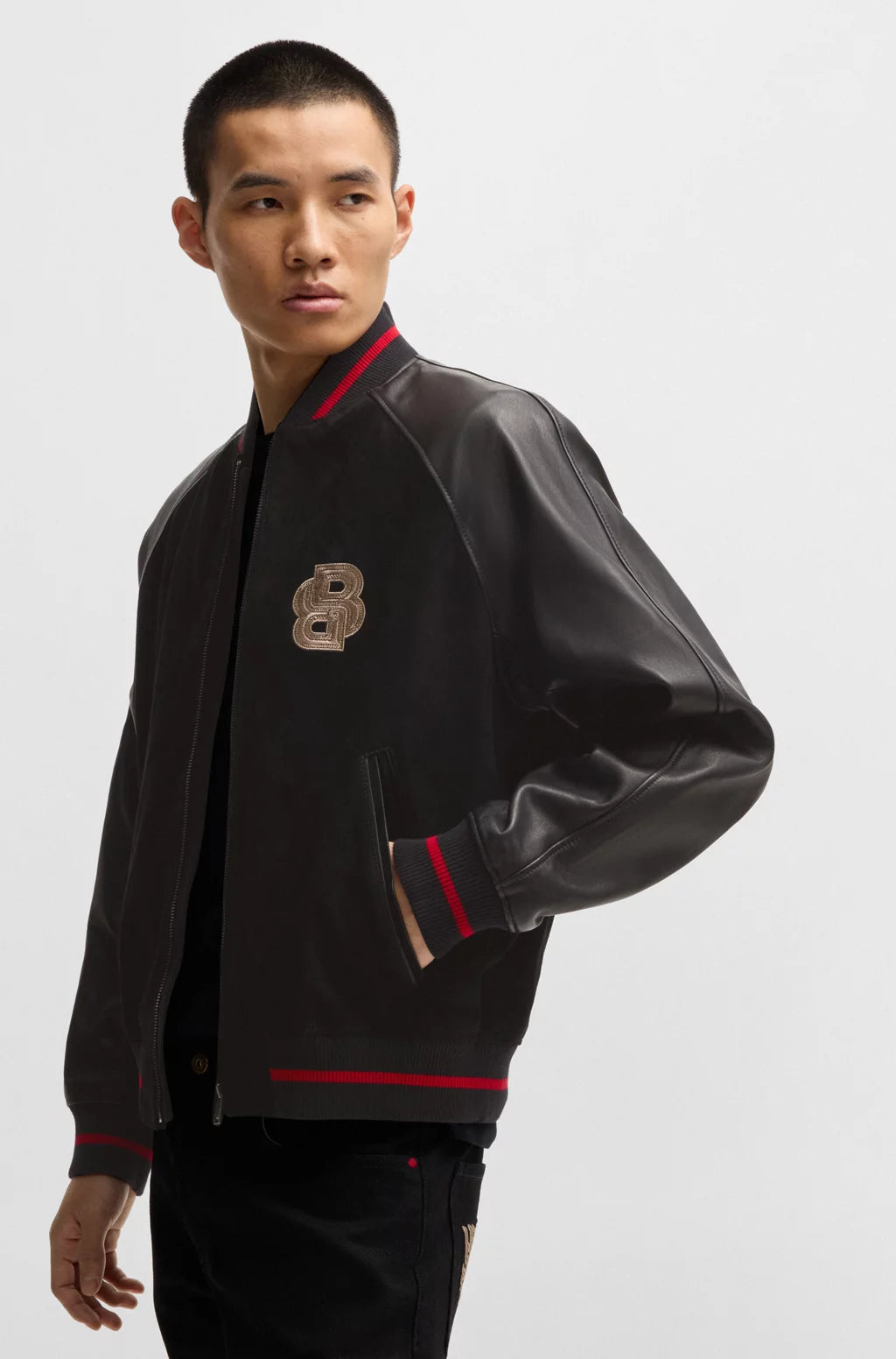 BOSS x Creation of the Gods varsity jacket with embroidery