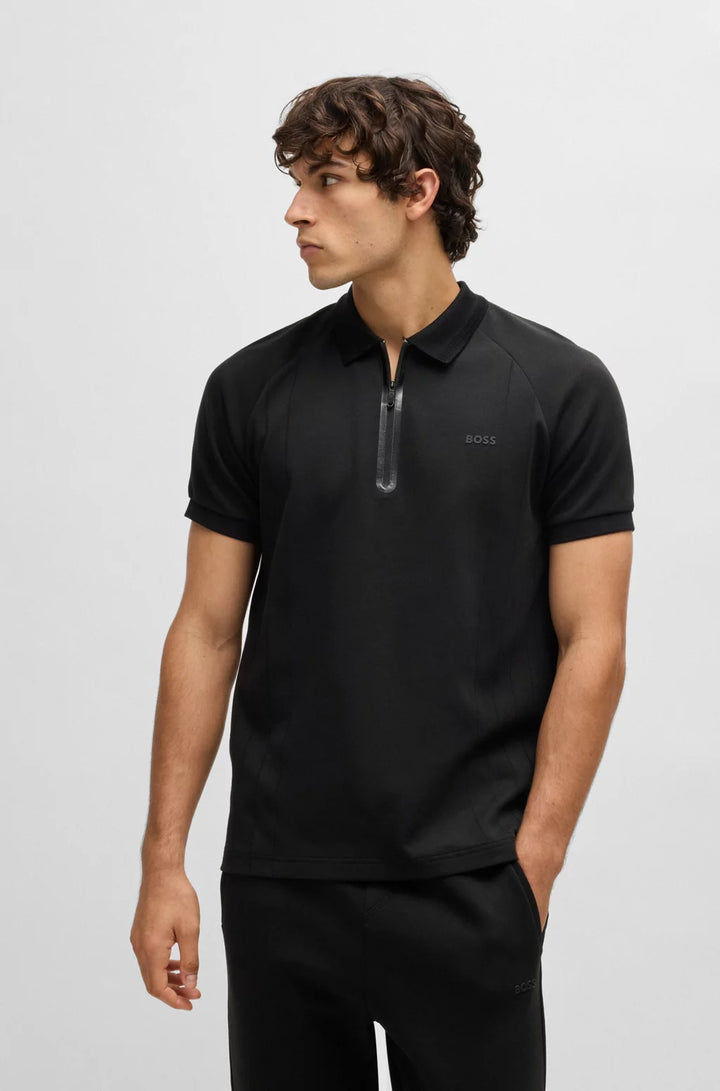 BOSS Polo shirt in drop-needle stretch fabric