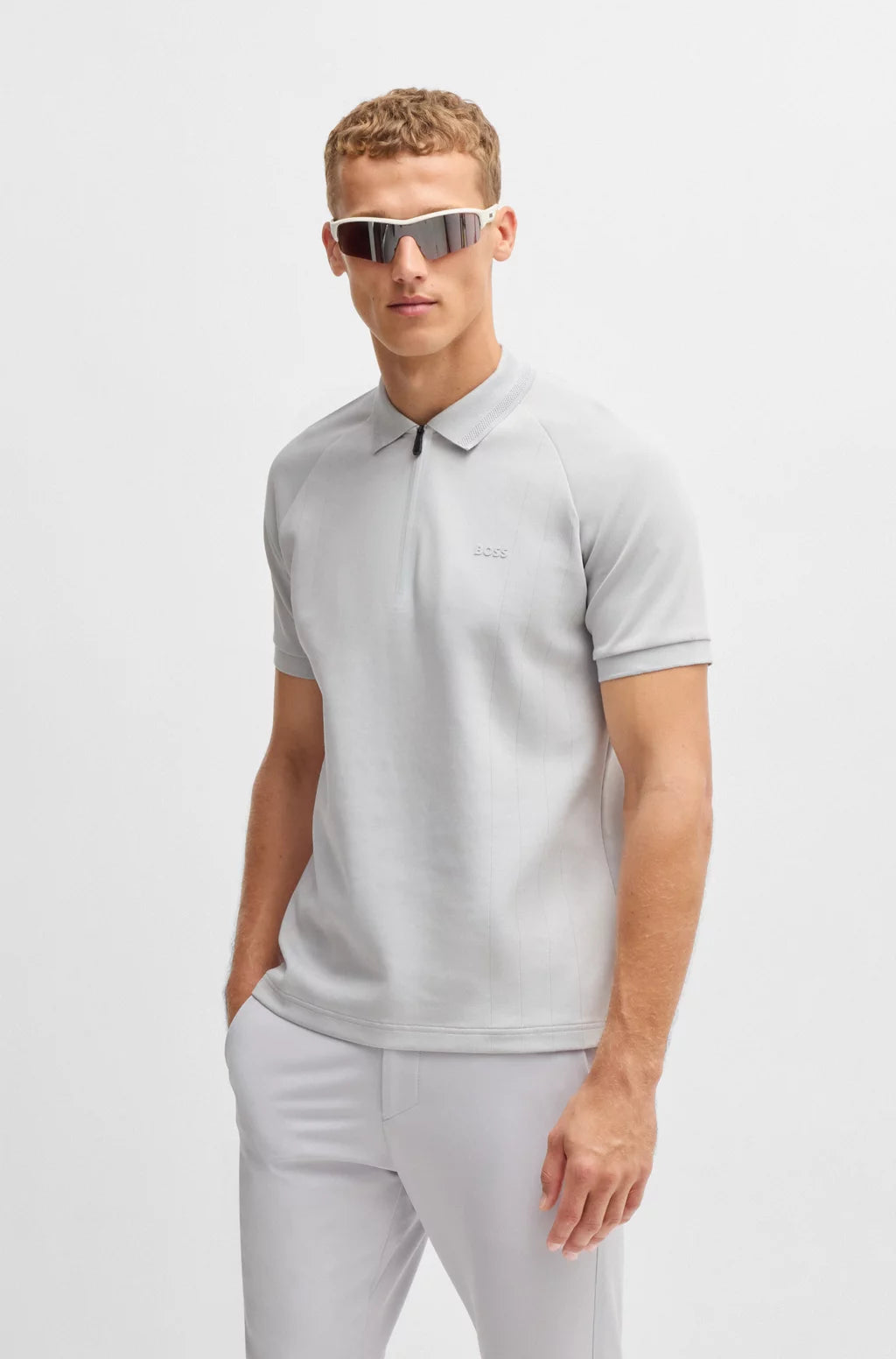 BOSS Polo shirt in drop-needle stretch fabric