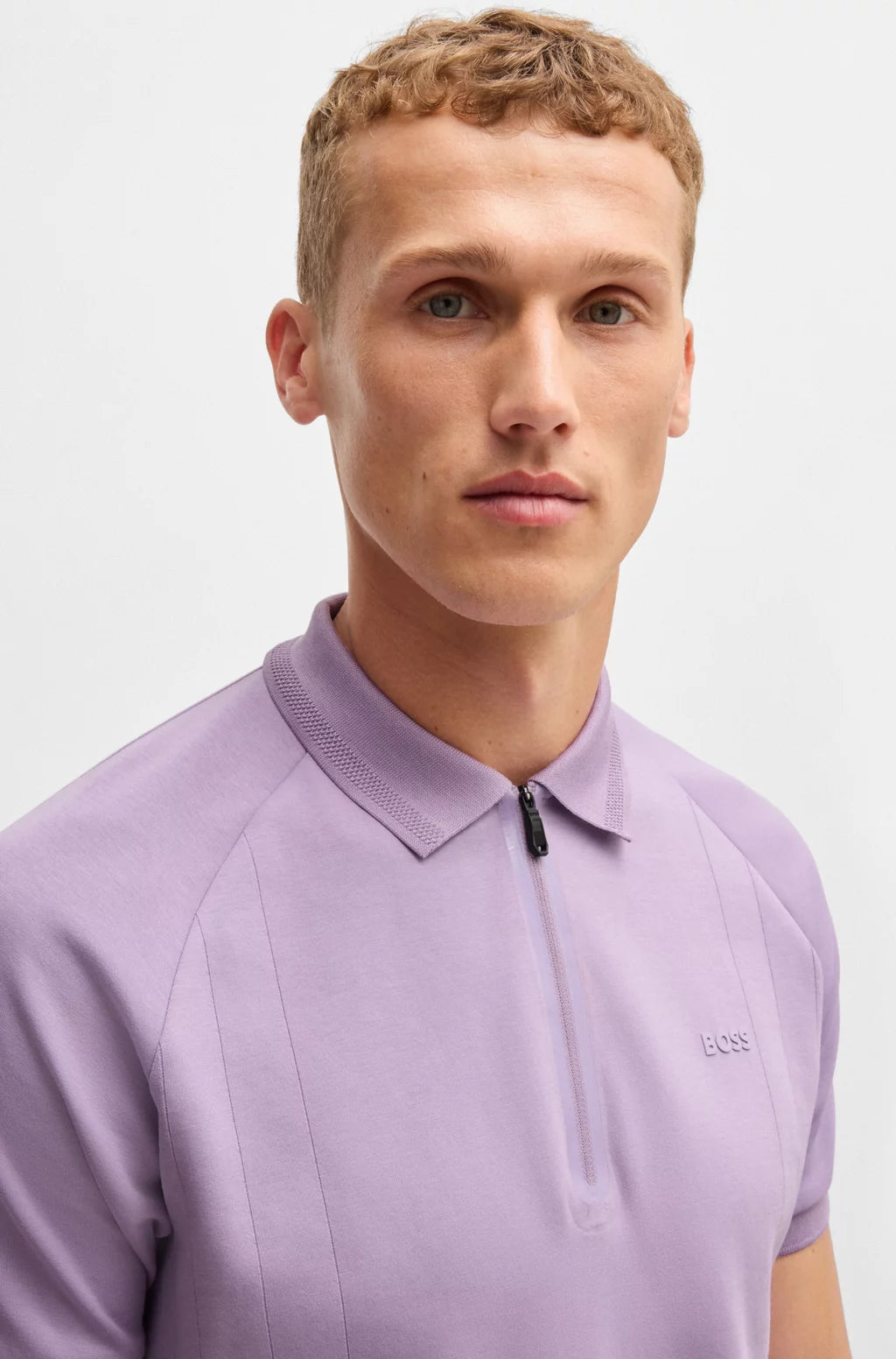 BOSS Polo shirt in drop-needle stretch fabric