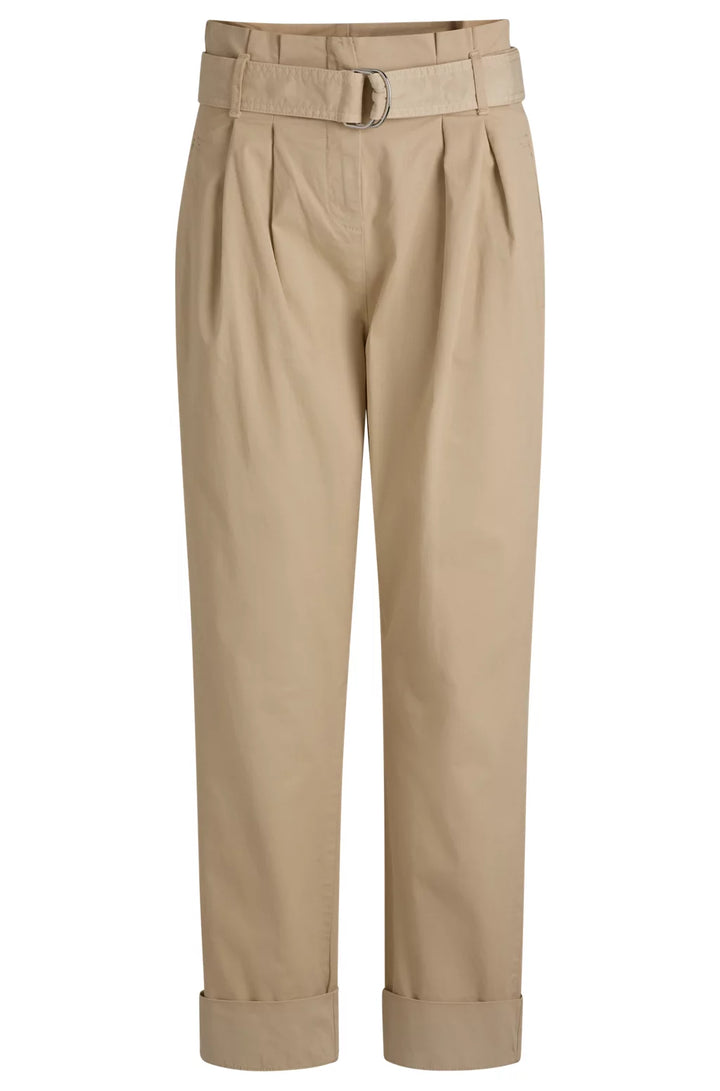 BOSS PAPERBAG TROUSERS IN STRETCH-COTTON TWILL