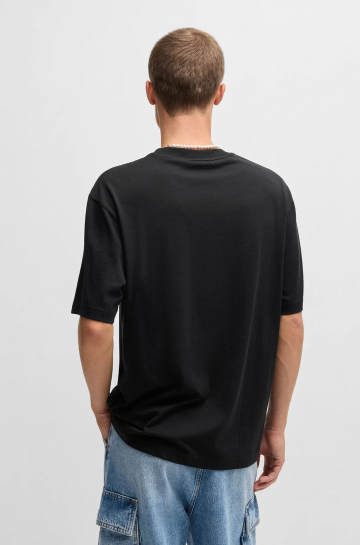 HUGO COTTON-JERSEY T-SHIRT WITH LOGO ARTWORK