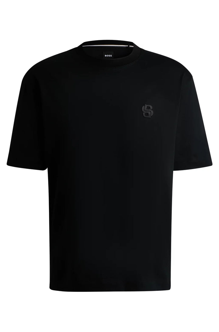 BOSS SELECTED BY SHOHEI OHTANI MERCERIZED-COTTON T-SHIRT WITH DOUBLE B MONOGRAM