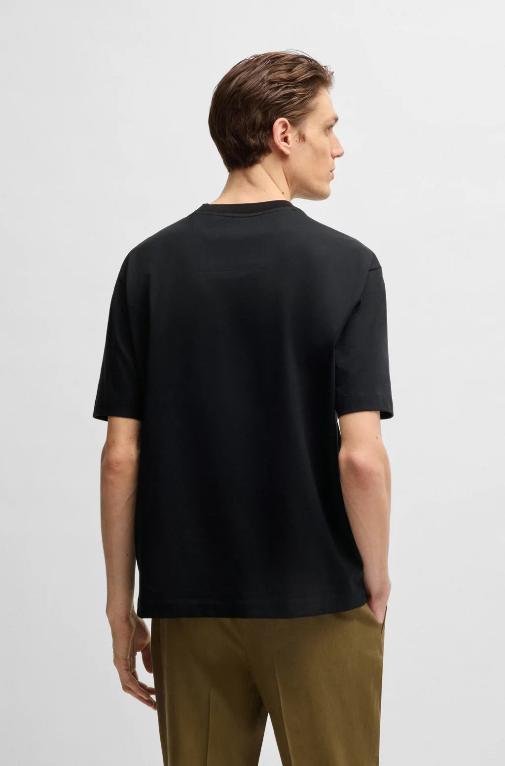 BOSS SELECTED BY SHOHEI OHTANI MERCERIZED-COTTON T-SHIRT WITH DOUBLE B MONOGRAM