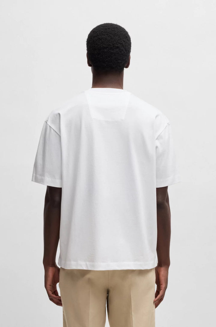 BOSS SELECTED BY SHOHEI OHTANI MERCERIZED-COTTON T-SHIRT WITH DOUBLE B MONOGRAM