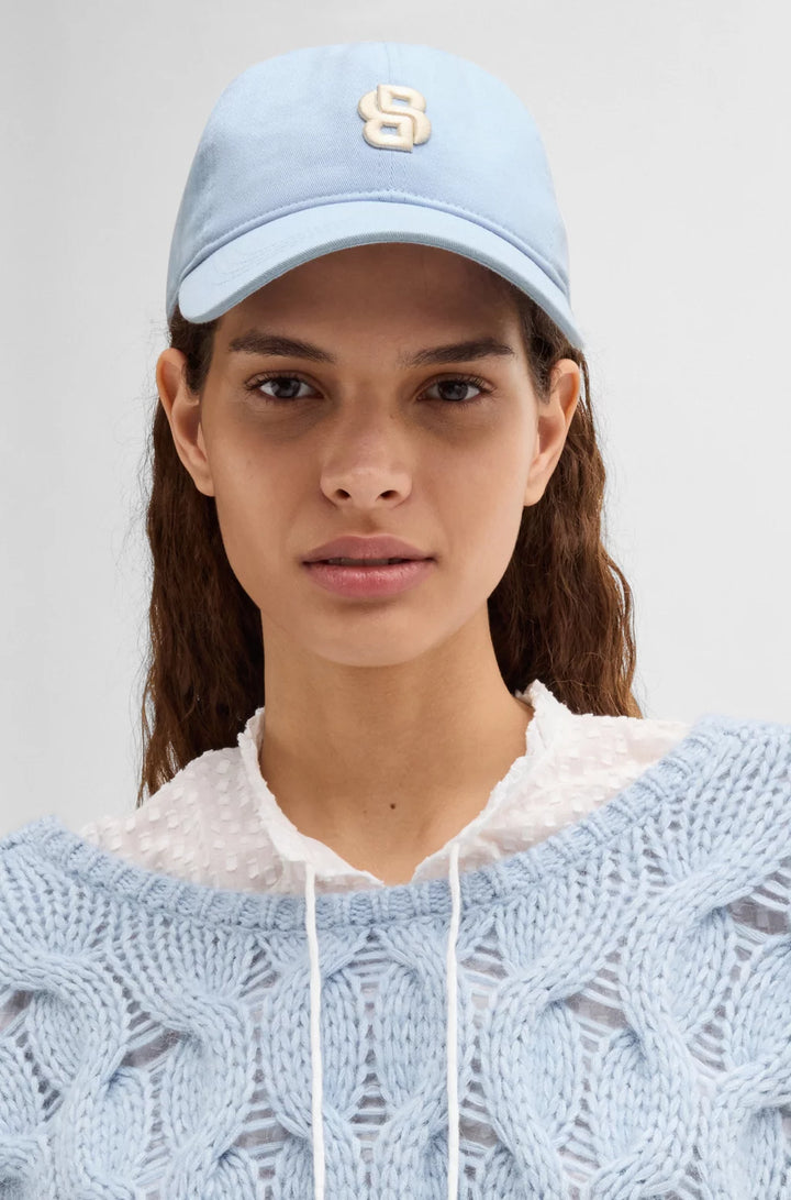 BOSS COTTON CAP WITH EMBROIDERED DOUBLE B MONOGRAM