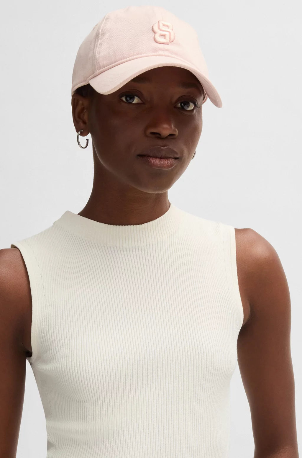 BOSS COTTON CAP WITH EMBROIDERED DOUBLE B MONOGRAM