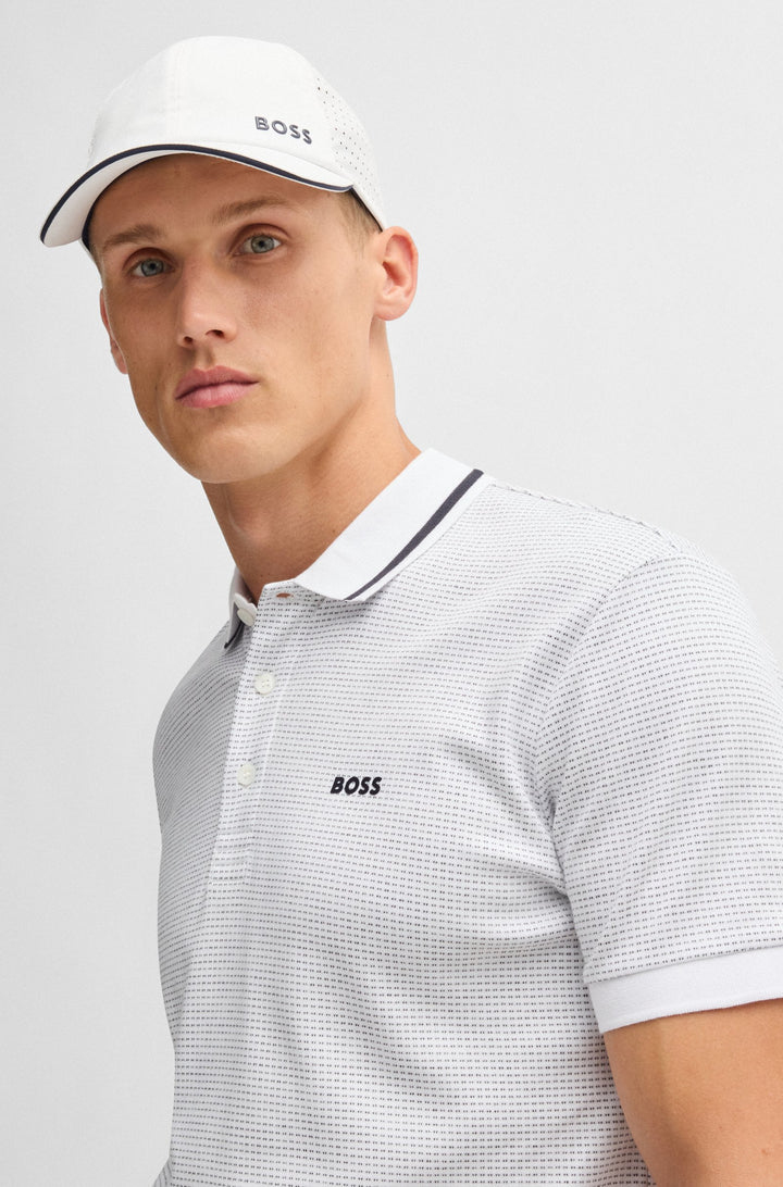 Boss Taffeta cap with laser-cut dot pattern