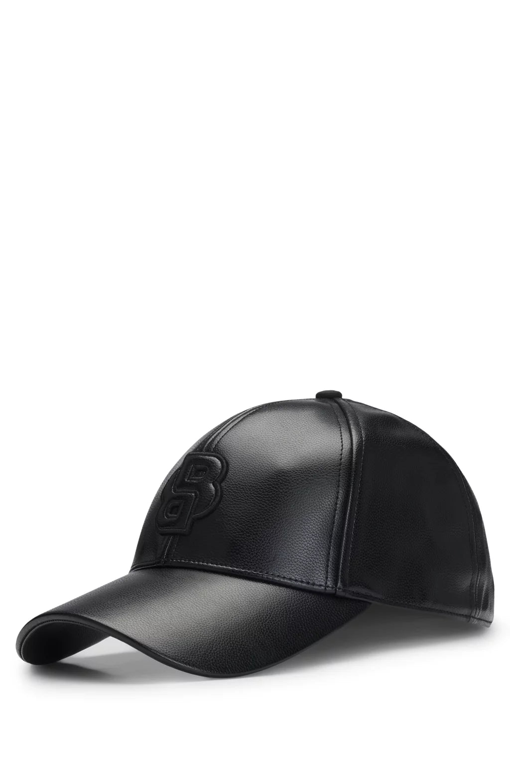 BOSS FAUX-LEATHER CAP WITH DOUBLE B MONOGRAM