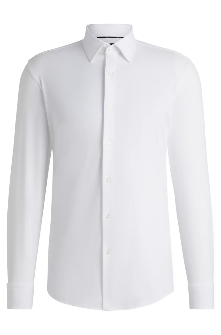 BOSS SLIM-FIT SHIRT IN PERFORMANCE-STRETCH STRUCTURED FABRIC