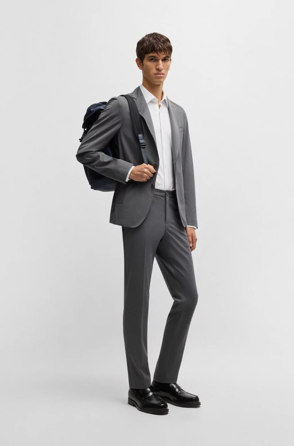 BOSS SLIM-FIT SHIRT IN PERFORMANCE-STRETCH STRUCTURED FABRIC
