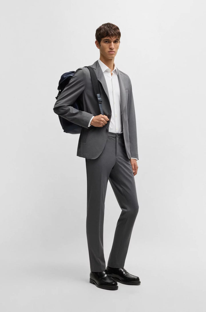 BOSS SLIM-FIT SHIRT IN PERFORMANCE-STRETCH STRUCTURED FABRIC