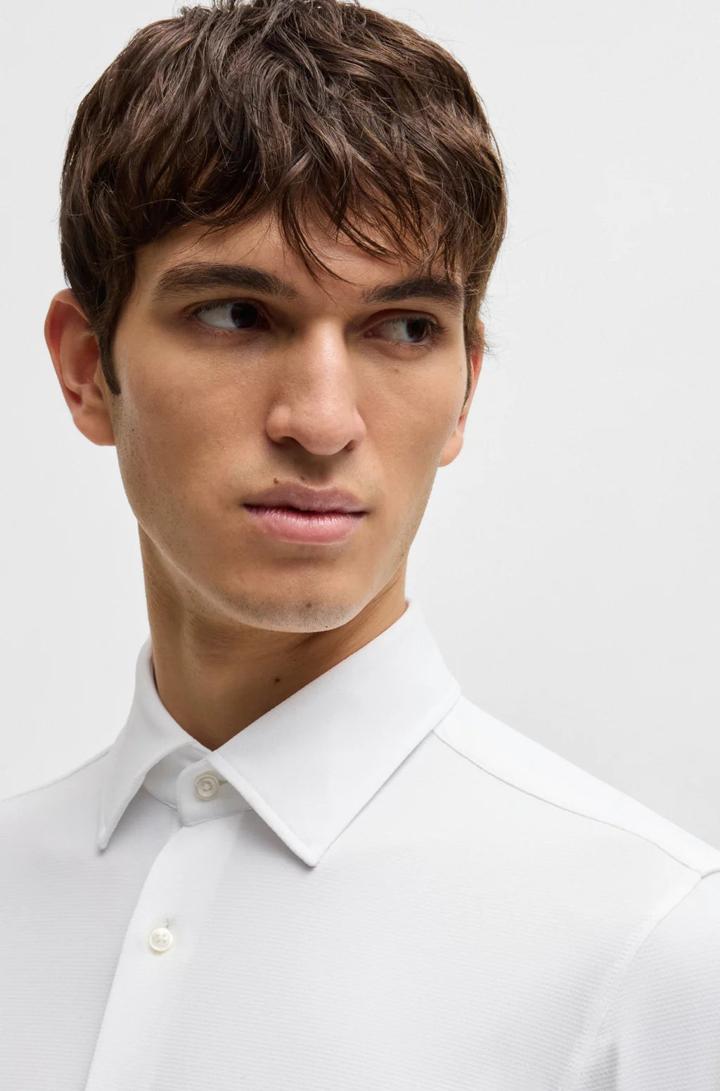 BOSS SLIM-FIT SHIRT IN PERFORMANCE-STRETCH STRUCTURED FABRIC