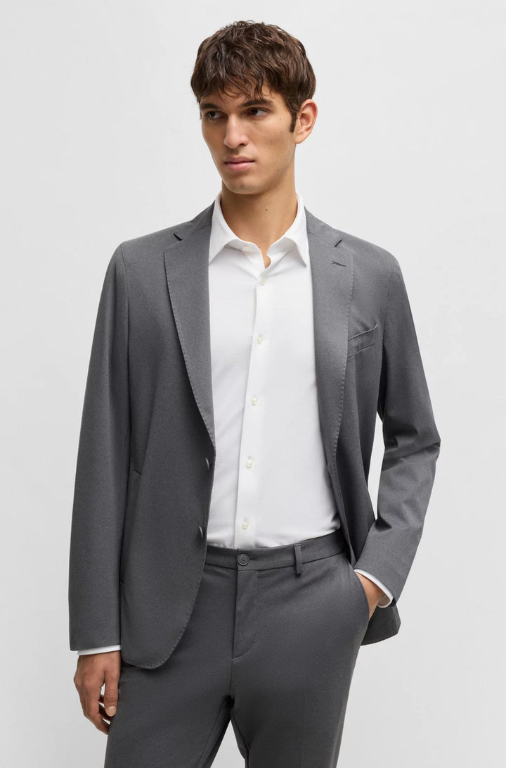 BOSS SLIM-FIT SHIRT IN PERFORMANCE-STRETCH STRUCTURED FABRIC