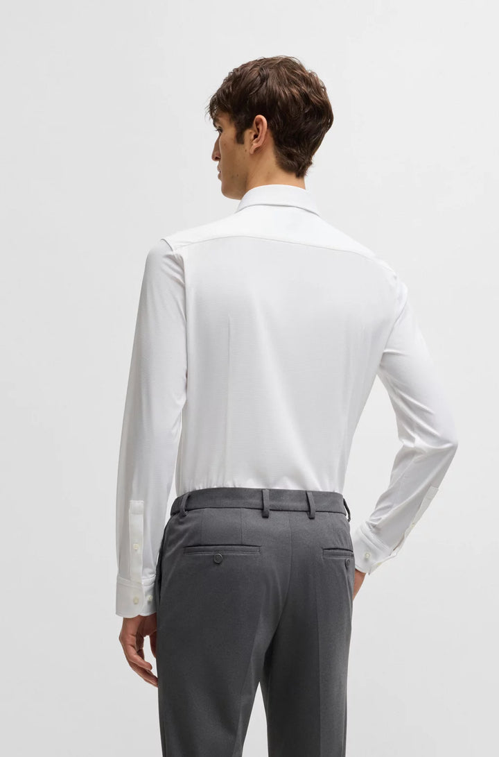 BOSS SLIM-FIT SHIRT IN PERFORMANCE-STRETCH STRUCTURED FABRIC