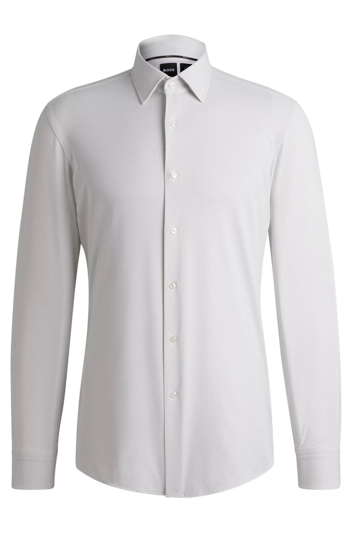 BOSS SLIM-FIT SHIRT IN PERFORMANCE-STRETCH STRUCTURED FABRIC