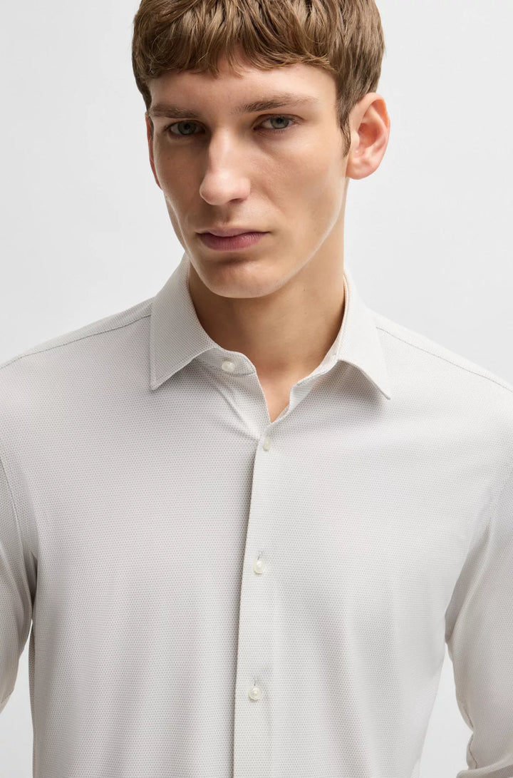 BOSS SLIM-FIT SHIRT IN PERFORMANCE-STRETCH STRUCTURED FABRIC
