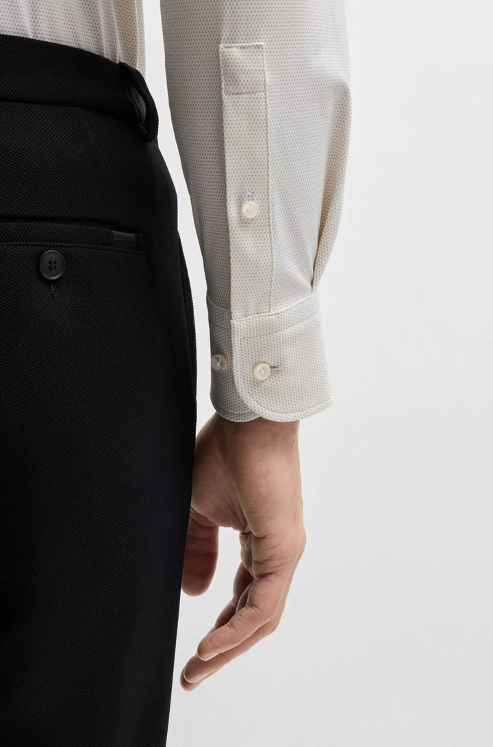 BOSS SLIM-FIT SHIRT IN PERFORMANCE-STRETCH STRUCTURED FABRIC