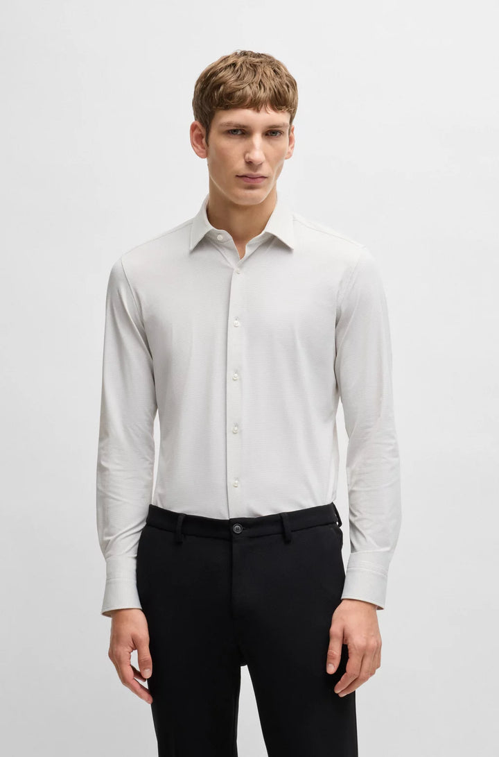 BOSS SLIM-FIT SHIRT IN PERFORMANCE-STRETCH STRUCTURED FABRIC