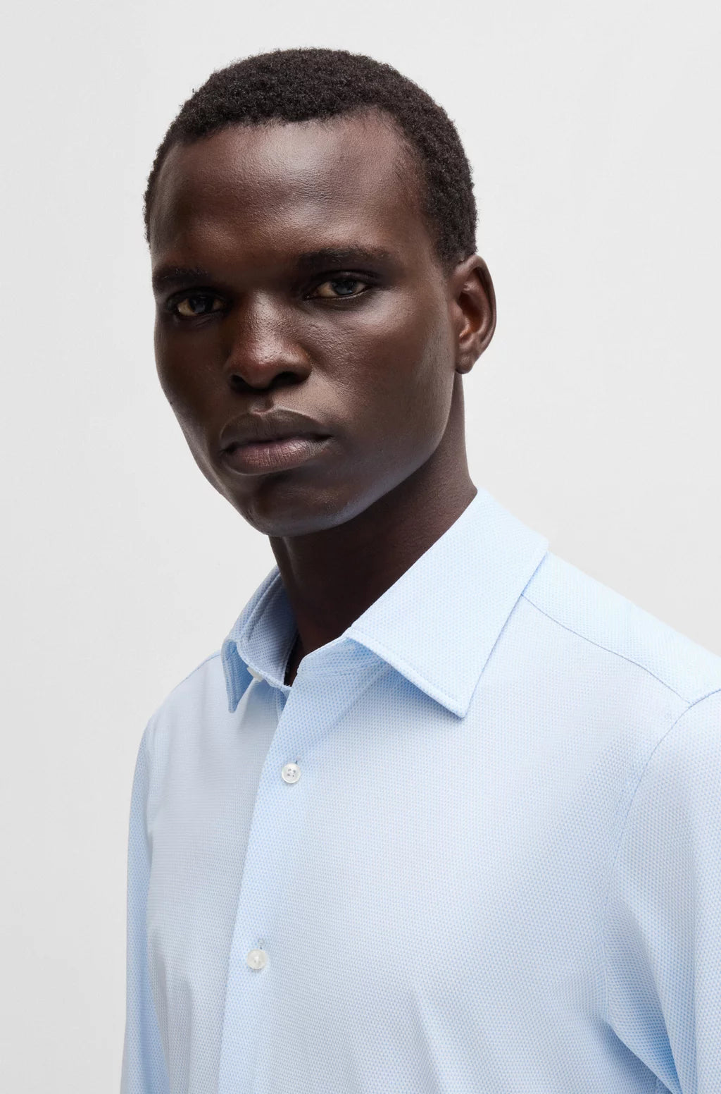 BOSS SLIM-FIT SHIRT IN PERFORMANCE-STRETCH STRUCTURED FABRIC