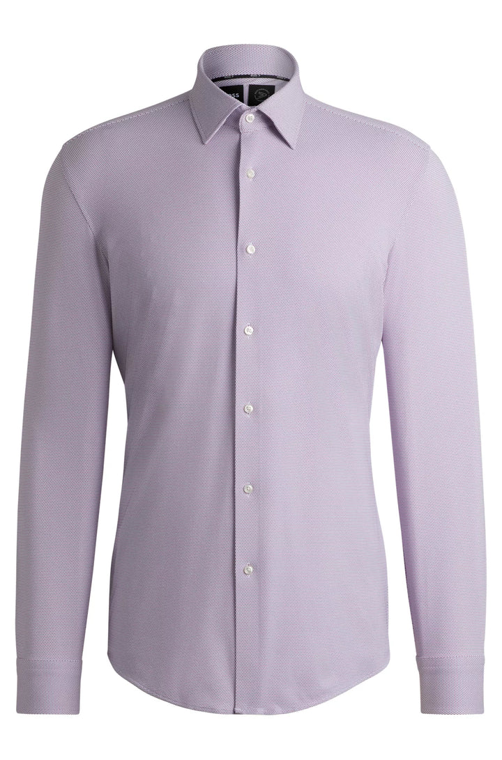 BOSS SLIM-FIT SHIRT IN PERFORMANCE-STRETCH STRUCTURED FABRIC