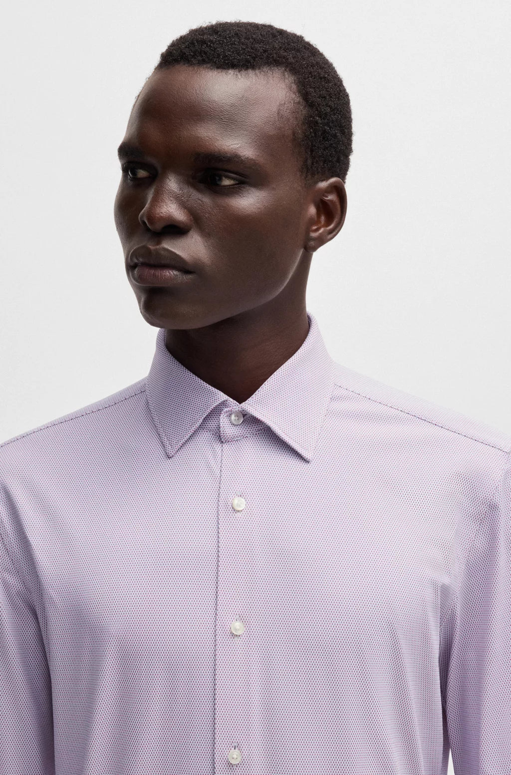 BOSS SLIM-FIT SHIRT IN PERFORMANCE-STRETCH STRUCTURED FABRIC